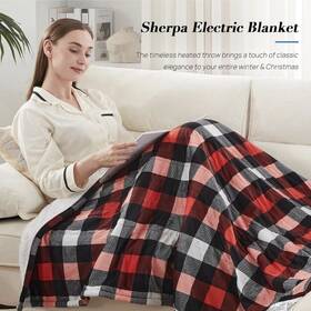 Westinghouse 810045673875 Electric Throw Heated Blanket Soft Flannel And Sherpa Heating