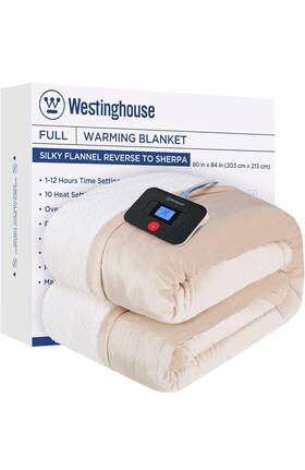 B0bvr78bk9 Westinghouse Electric Blanket Full Size Soft Plush Sherpa Heated With 1