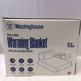 Wh-hf100-lgrey-c Westinghouse Electric Blanket King Size Super Cozy Soft Flannel 100 Inch X 90