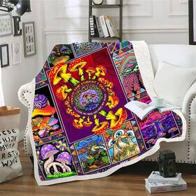 Wgfakjmo 406523928808 Wgkj Psychedelic Mushroom Blanket Hippie Plant Throw Blankets For Couch Color