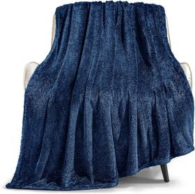 Whale Flotilla 726084153578 Extra Large Navy Blue Throw Blanket For Couch Decorative Soft