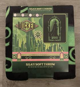 Wicked 073558887119 Blanket Elphaba Silhouette Frame Throw 40 Inch X 50 Silky Super Soft New
