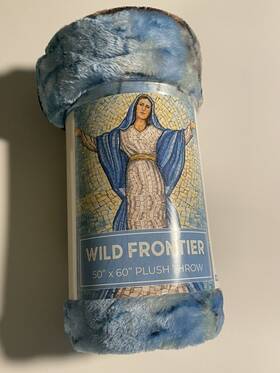 0825 Wild Frontier Blessed Mother Mary 50 Inch X60 Plush Throw/ Blanket New