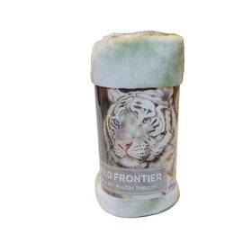 Wild Frontier 847420066922 50 Inch X 60 Wilderness Tiger Blue Eyes Plush Throw Soft Blanket New