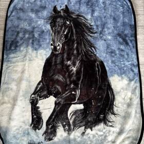 Wild Frontier 847420066939 Horse Plush Throw Blanket 50 Inch X 60 Wilderness Soft Couch