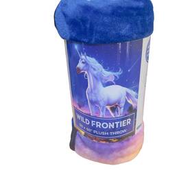 Wild Frontier 847420066946 50 Inch X 60 Wilderness Unicorn Plush Throw Blanket Colorful New