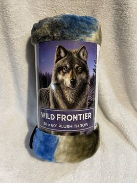 Wild Frontier 847420066960 Inch Wolf 50 X 60 Soft Warm Plush Throw/blanket