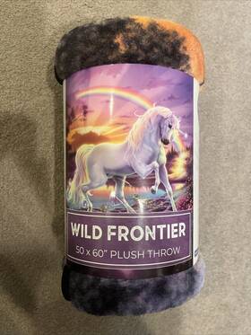 Wild Frontier 847420074491 Plush Throw Wilderness Unicorn Blanket 50 X 60 Inches Multicolor