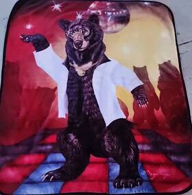 Wm50-074569 Wild Frontier Wilderness Disco Bear Throw Blanket 50x60 New