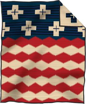 71151 Woolen Mills Jacquard Unnapped Blanket 64 Inch X 80 - Wool Cotton Reversible Lightweight Soft