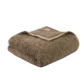 Woolrich 022164277920 Burlington Berber Sherpa King Blanket Brown
