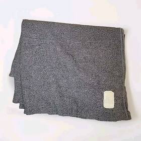 3119 Woolrich Wool Blanket Gray American Made Woolen Mills Thick Heavy 60x84