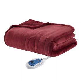 80725501 Woolrich 60 Inch X70 Electric Plush To Berber Throw Blanket Red - Cozy Heated