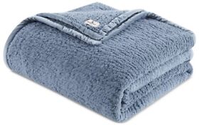 Wr51-2217 Woolrich Sherpa Blanket Twin Blue New