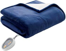 Wr54-1761 Woolrich Heated Electric Blanket Berber Auto Shut-off Queen 84x90 Indigo