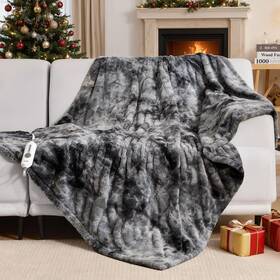 Woomer 973497695841 Heated Blanket Throw 50 X 60 Electric With 4 Heating Levels