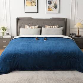 Webvs-ny8490-ps Woomer Electric Heated Blanket Queen Size Soft Flannel Fast Heating