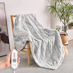 Wetps-mb5060 Woomer Electric Heated Throw Blanket 50 Inch X 60 Reversible Super Cozy Faux Fur&