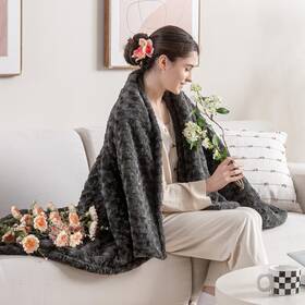 Wetps-r-dg5060 Woomer Electric Heated Throw 50 Inch X 60 Rose Flower Patterns Faux Fur And Soft Sherpa