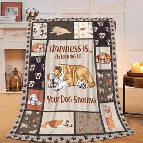 Wosabee 889741996610 English Bulldog Blanket Soft Cozy Sleeping 50 Inch X40 Bulldogs
