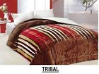 Wpm Queen Soft Warm Sherpa Bed Blanket Ultra Cozy Brown Beige Red Tribal Print 846918026325