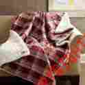 Wr50-1349 Woolrich Softspun Down Alternative Throw Red Plaid Soft Berber Backing