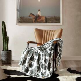 Wrangler 883893973787 Super Soft Cozy Plush Throw Blanket Cactus Western 50x70 In