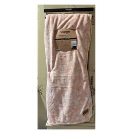944258-r996 Wrangler Oversized Ultra Plush Throw Blanket 60x70 Western Skull Floral Pink