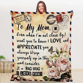 Wscdovf 133390631828 To My Mom Blanket Christmas Birthday Gifts For From Daughter Son Personaliz