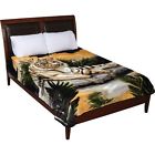 Wyndham House White Tiger Print Soft Blanket Queen Or King Size 024409492013