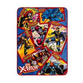 Xmn70225 X-men Marvel Character Cards Raschel Throw Blanket 45 60 Inches