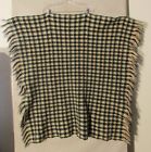 S5902 "x41 Throw Green Fringed Wool Tan " 41 Cream Pendleton Black