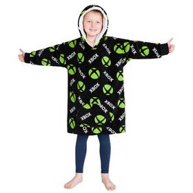 Ms-xbox-0005 Xbox 056503865962 Fleece Blanket Hoodie For Boys And Teenagers - Size Cosy Oversized Bla