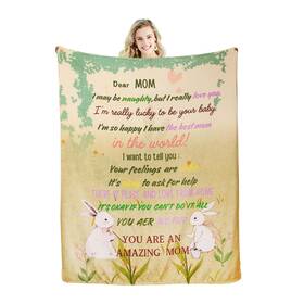 Xixiajou0016 Xixiajou 755113146656 Gifts For Mom&sisterseaster Blanket 50 Inch X60 Mamasoft&cozy Mom Ever Bir