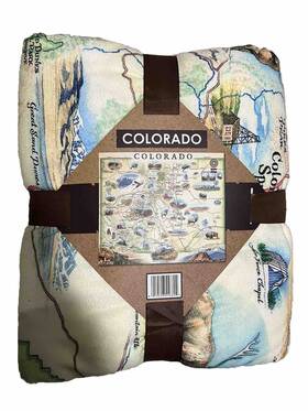 Xplorer 919526556604 Colorado Maps Xl 58 Inch X 50 Fleece Blanket