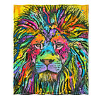 Y111 Dawhud Direct Dean Russo Lion Fleece Throw Blanket