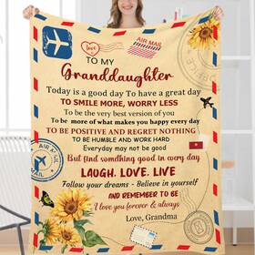 Yabukita 909516289356 To My Granddaughter Throw Blanket Gifts From Grandma Birthday G