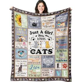 Yeeflow 794969353993 Cat Blanket Gifts For Girls Women Cats Lovers Soft Flannel