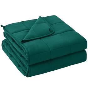 Yescool 698596050976 Weighted Blanket For Adults 20 Lbs 60x 80 Dark Green Heavy Thick Bed
