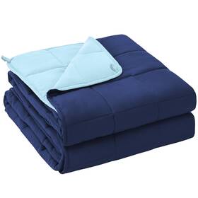 Yescool 732262971230 Weighted Blanket For Adults 20 Lbs 60 Inch X 80 Navy And Blue Cooling H