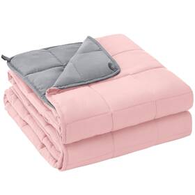Yescool 732262979786 Weighted Blanket For Adults 15 Lbs 60 Inch X 80 Pink Grey Cooling He