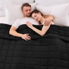 Yescool 732262980003 King Size Weighted Blanket For Adults 20 Lbs 80 Inch X 87 Black Cooling Heavy