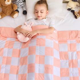 Yescool 732262980744 Plaid Weighted Blanket 3 Pounds Checkered Throw Heavy Blank