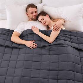 Yescool 744110681161 King Size Weighted Blanket For Adults 20 Lbs 80 Inch X 87 Grey Cooling