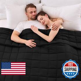 B0f321rmbw Yescool 30lb King Weighted Blanket 88x104 Cooling Breathable Black Glass Beads