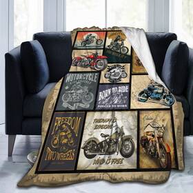 Yetoutou 159058011635 Motorcycle Gifts For Men And Women Throw Blanket Couch Sofa Bed Plush Thr