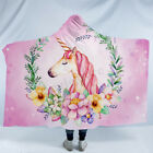 Ygd9354555 Flower Printed Plush Hooded Blanket Bedding Adult Kid 8283585538331