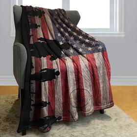Yisumei 417844685905 American Flag Blanket With Soldiers Shaggy Stripes Throw For Tv Trav