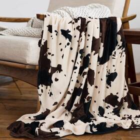 Yiyhuxf 178721268854 Cow Print Blanket Animal Brown Black Milky White Faux Fur Throw Blankets Western