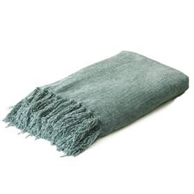 Yoenillo 751300675701 Sage Green Chenille Throw Blanket For Couch Bed Soft Cozy With